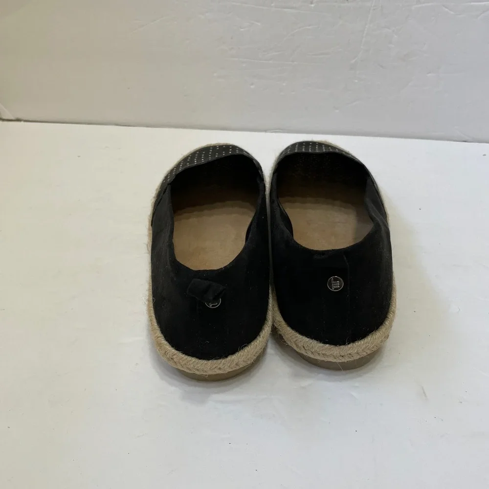 LONDON FOG BLACK ESPADRILLE‎ FLATS